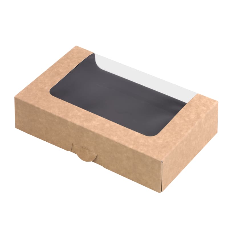 PacknWood 210SUWINA02 Kraft Sushi Box With Window 15pcs