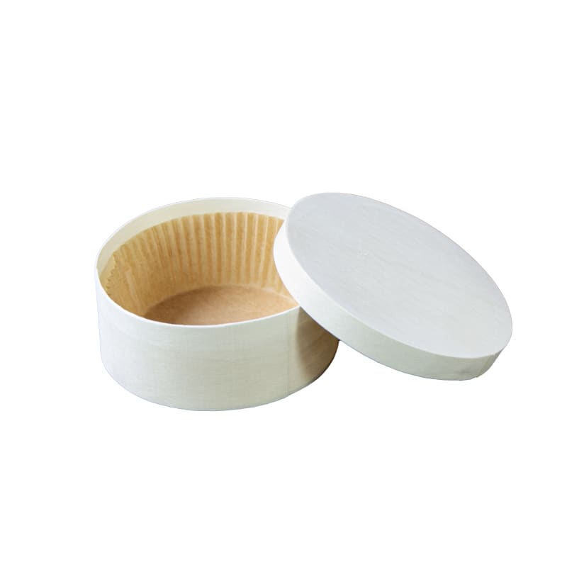 PacknWood 210WBOX450 Round Wooden Box With Greaseproof Paper For Oven Baking