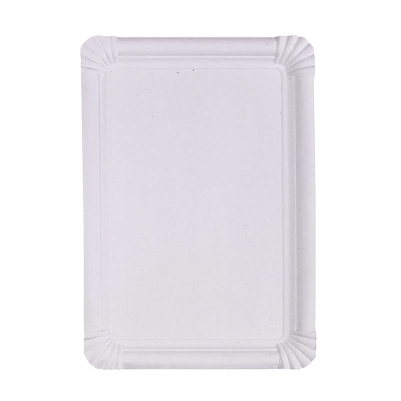 PacknWood 8NPA2333 White rectangular cardboard plate