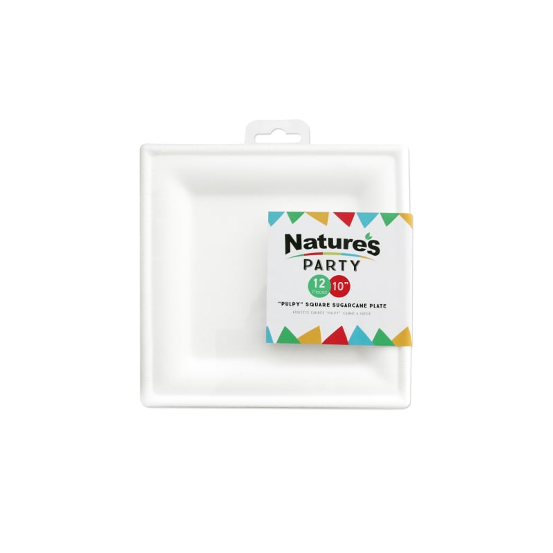 PacknWood 8NPAPU2626 Square White Sugarcane Plate
