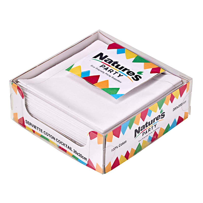 PacknWood 8NPSVC20WH Cocktail cotton napkin white