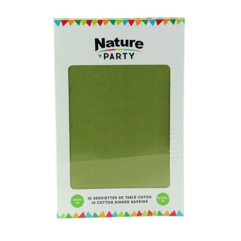 PacknWood 8NPSVCR40GN Luxury Olive Green Cotton Table Napkin.