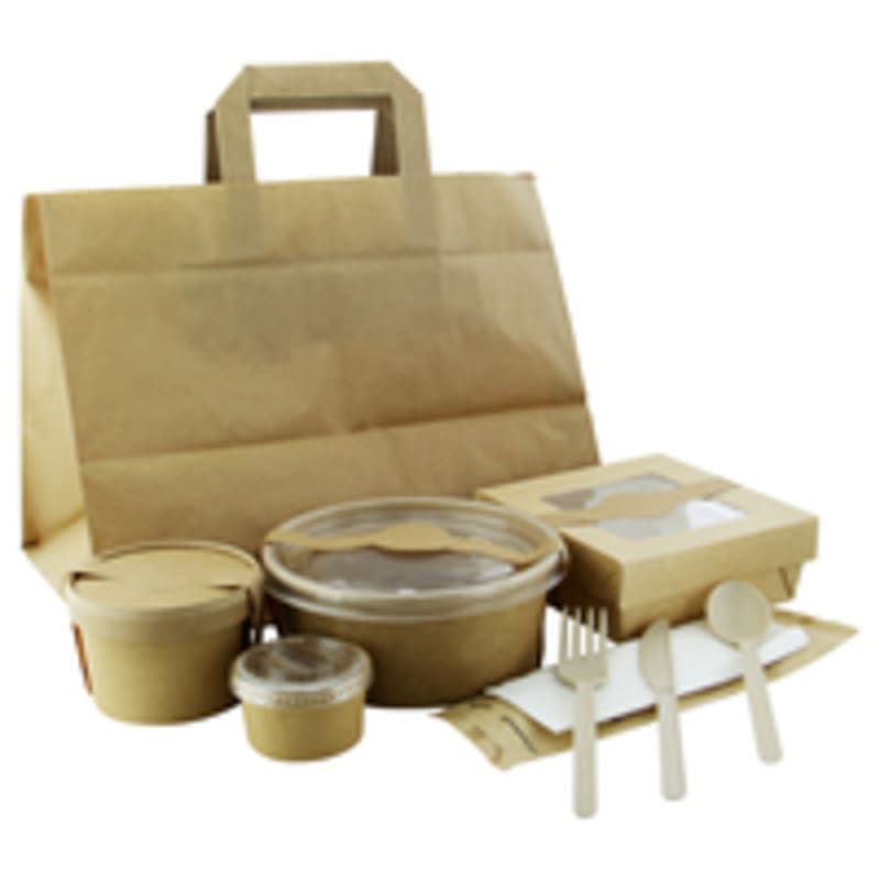 PacknWood TAKEOUTKRAFT Take Out Kraft Packaging Essential Kit - 1000 VIP Set