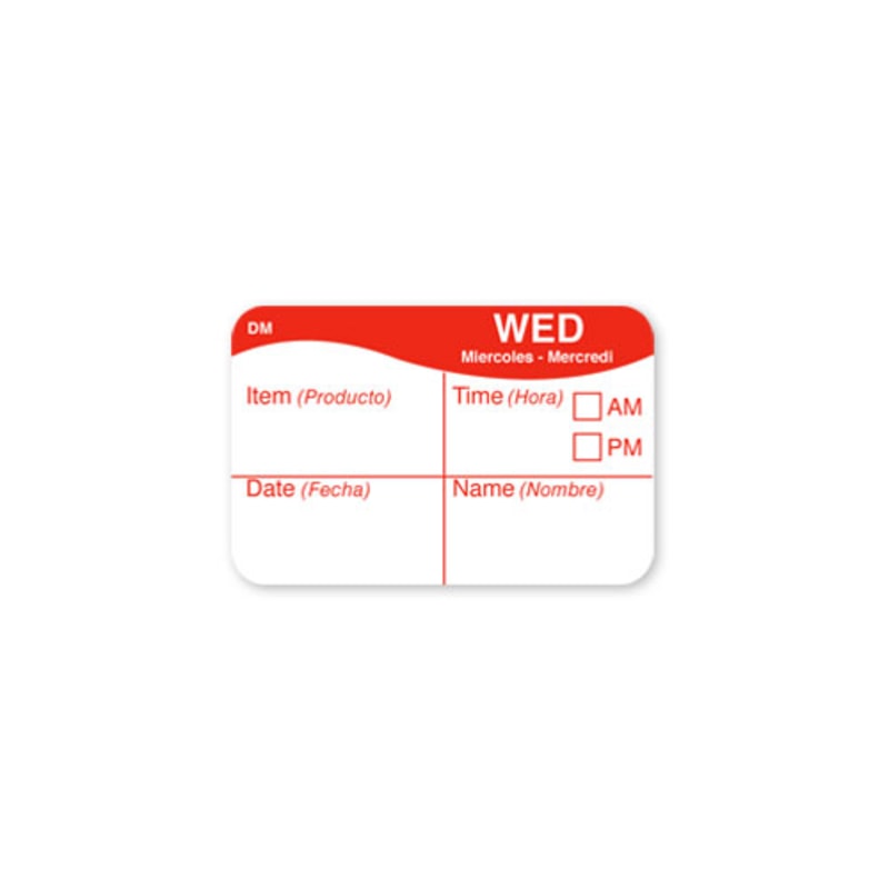 Daymark IT110032-3-WED Day of the Week 1" x 1.5" Labels