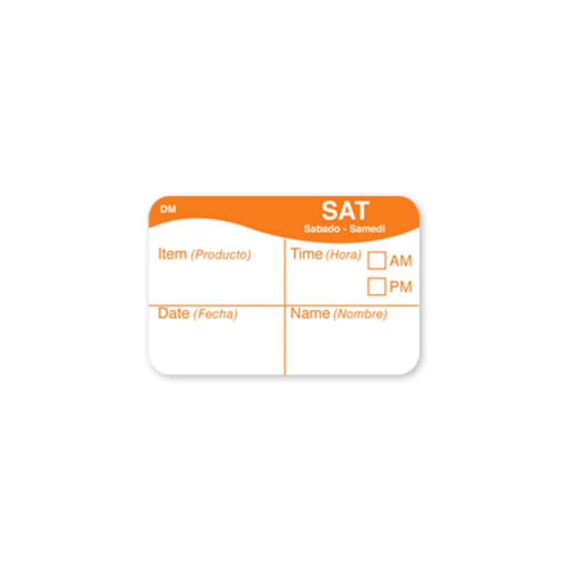 Daymark IT110032-6-SAT Day of the Week 1" x 1.5" Labels