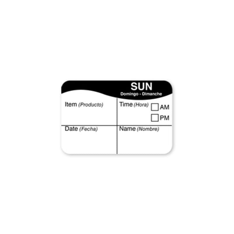 Daymark IT110032-7-SUN Day of the Week 1" x 1.5" Labels
