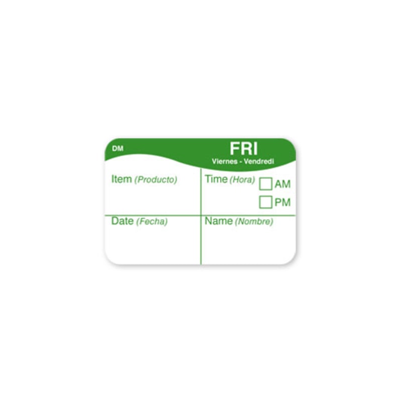 Daymark IT110032B-5-FRI Day of the Week 1" x 1.5" Labels