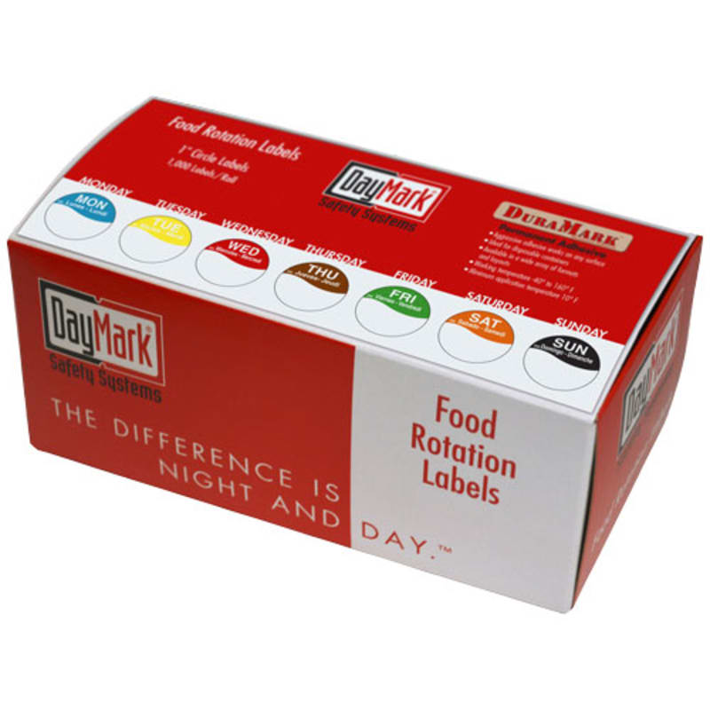 Daymark IT111185 Food Rotation Dot 1" Labels in Dispensing Box