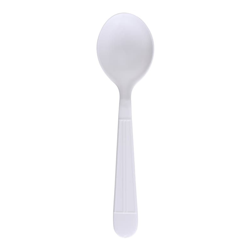 Empress E177004 Heavy Weight Soupspoon Polypropylene White Dense Pack
