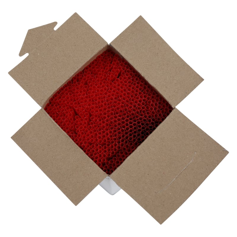 Empress ECK775RD Semi Slim Straw / Stirrer Unwrapped 7.75" Red Boxed