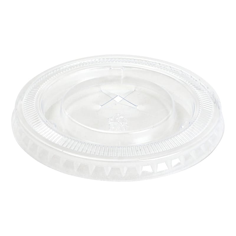 Empress EPETFL8 Flat Straw Slot Lid Fits 7oz & 10oz PET Cups