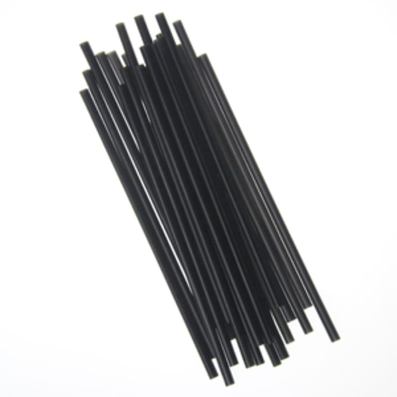 Empress E2100BK-250 Jumbo Straw Unwrapped 7.75" Black Boxed