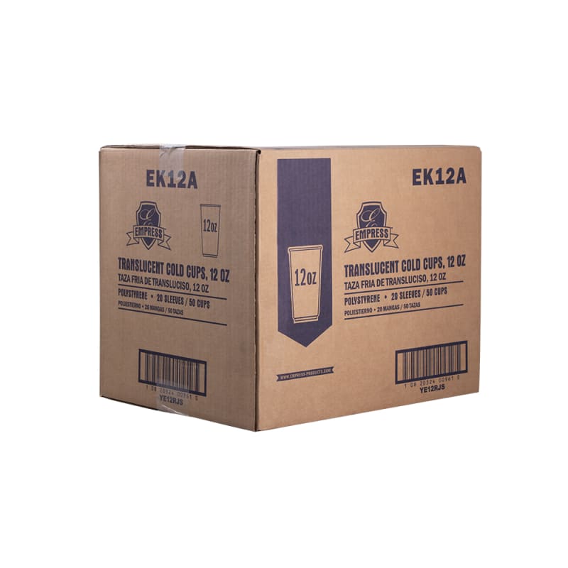 Empress EK12A Polystyrene Cold Cup 12oz Translucent