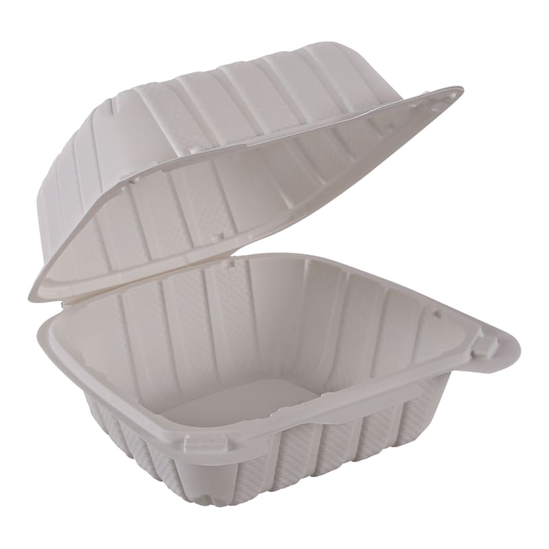 Empress EPPHL-66 Hinged Container Mineral Filled PP 6" x 6" x 3" Natural