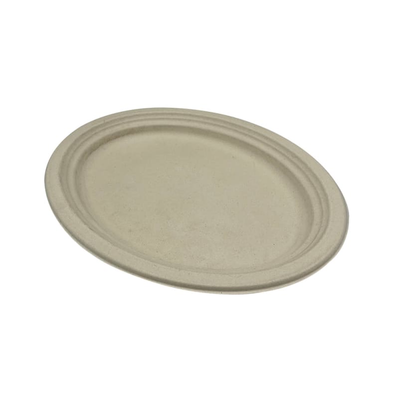 Empress EPL-16-2-PF Heavy Weight Platter 12.5" x 10" Natural White Bagasse