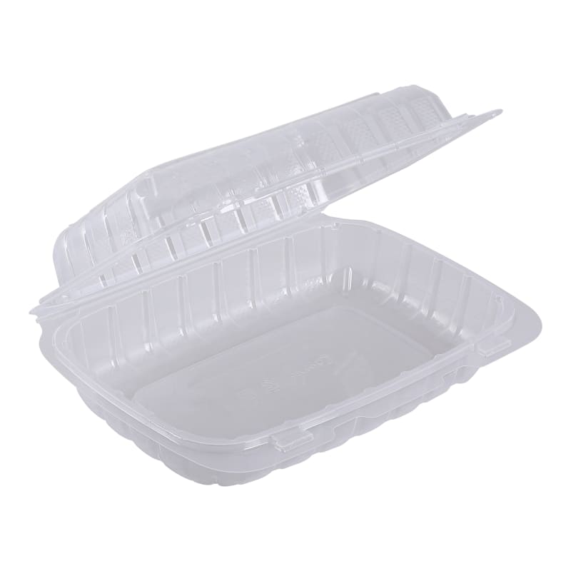 Empress ECLPPHL-96 PP Hinged Container Vented Clear 9" x 6" 1 Compartment