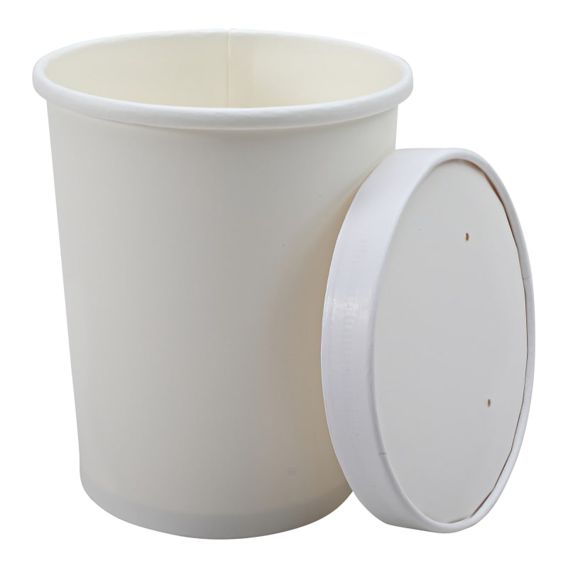 Empress EFC-32-COMBO Paper Food / Soup Container w/ Lid 32 oz White Combo