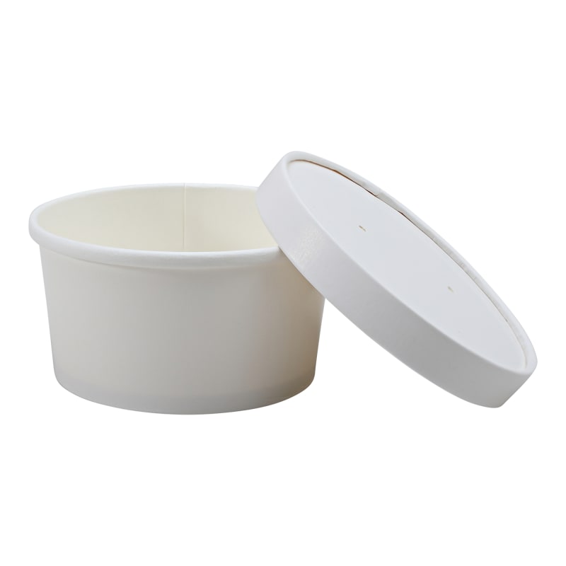 Empress EFC-8-COMBO Paper Food / Soup Container w/ Lid 8 oz White Combo