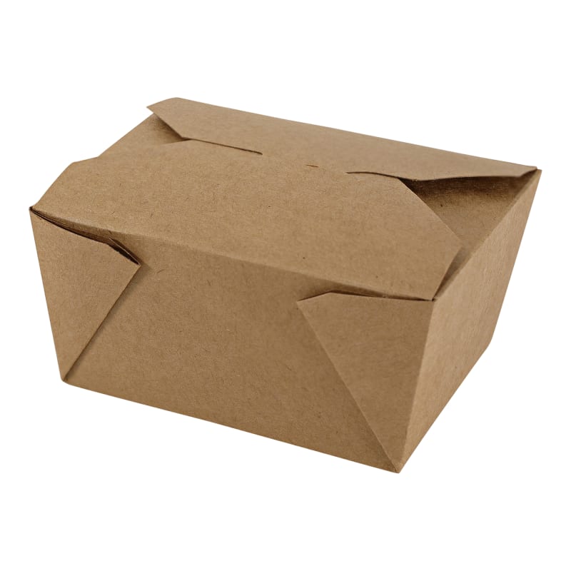 Empress EMPFDBX1-K #1 Kraft Folded Takeout Box 4.875" x 3.5" x 2.5"