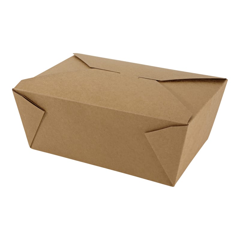 Empress EMPFDBX4-K #4 Kraft Folded Takeout Box 7.75" x 5.5" x 3.5"
