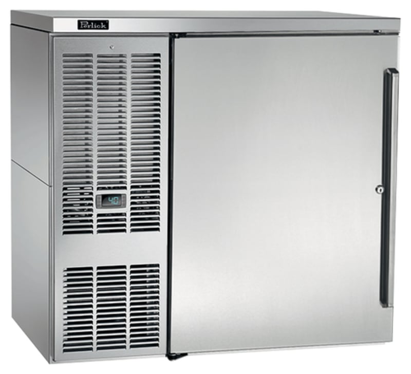 Perlick BBS36-SS-L-STK Refrigerated 1-Door Back Bar Cabinet, 36" W, Stainless Steel