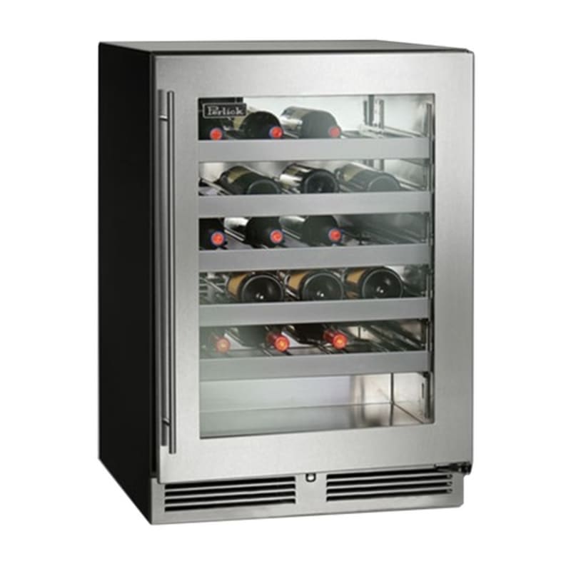 Perlick HC24WS-SG-STK Undercounter Wine Reserve Refrigerator, 24" W, Glass Door with Stainless Exterior