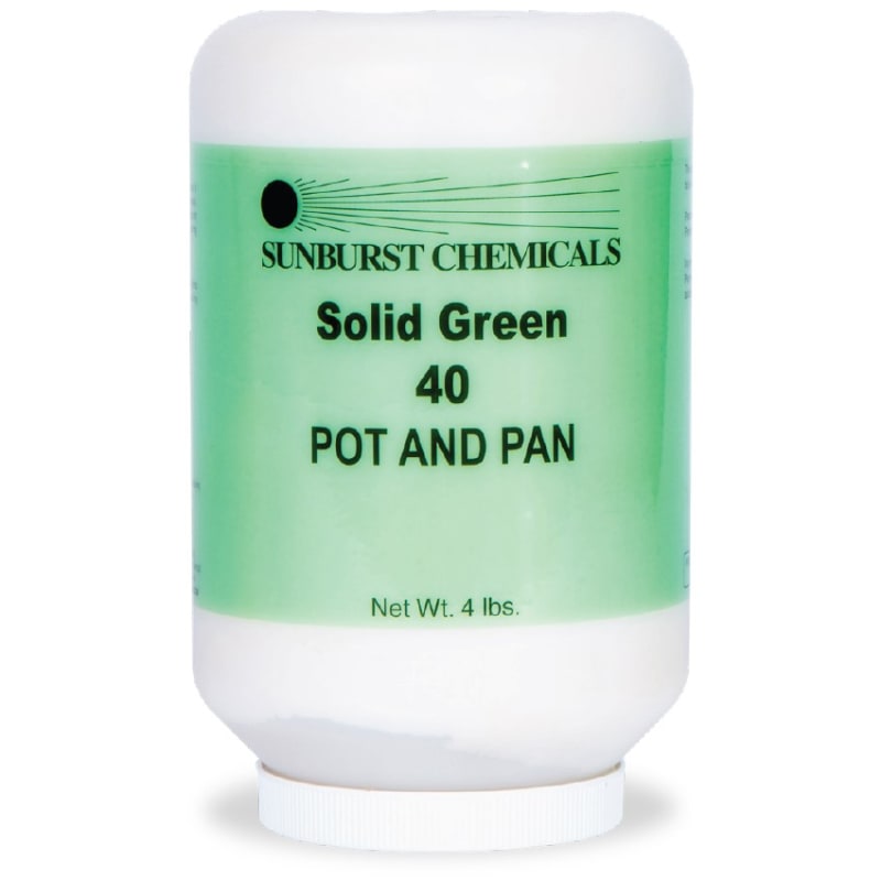 Sunburst Chemicals 6040S1 SOLID GREEN 40 Solid Manual Pot and Pan Detergent Refill, 4 lbs.