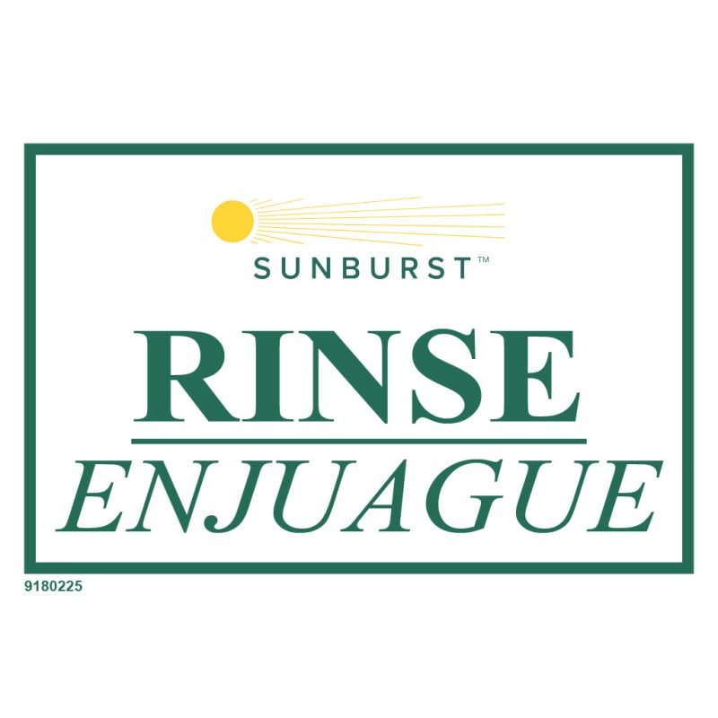 Sunburst 9180225 "Rinse" Sign/Sticker
