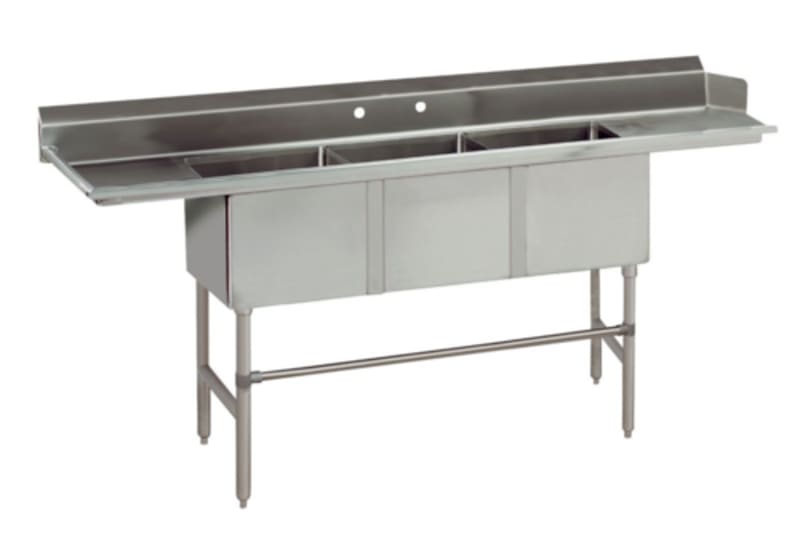 Advance Tabco DTC-3-1624-83L-X Stainless Steel 3 Compartment Left Drain Dishtable