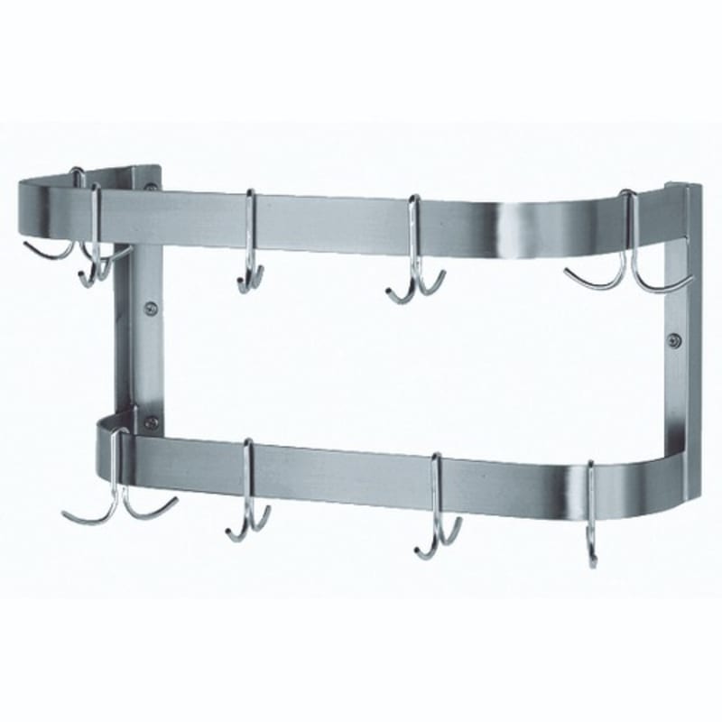 Advance Tabco SW-36-EC-X 36" W Stainless Steel Double Hooks Special Value Pot Rack