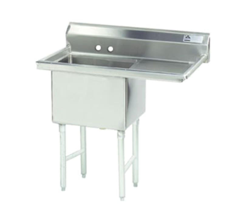 Advance Tabco FC-1-1818-18R-X Special Value One Compartment Sink, 18" x 18" Bowls, with 18" Right Drainboard