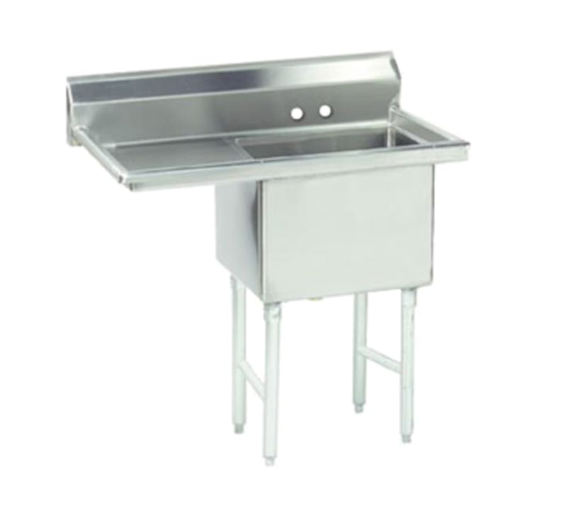 Advance Tabco FC-1-1824-18L-X Special Value One Compartment Sink, 18" x 24" Bowls, with 18" Left Drainboard