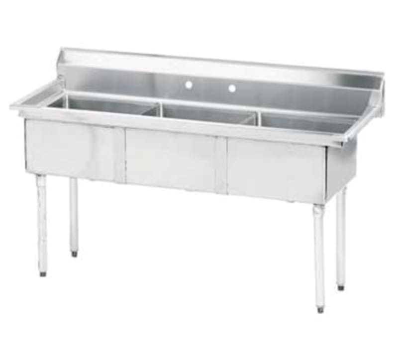 Advance Tabco FE-3-1014-X Special Value Three Compartment Sink, 10" x 14" Bowls