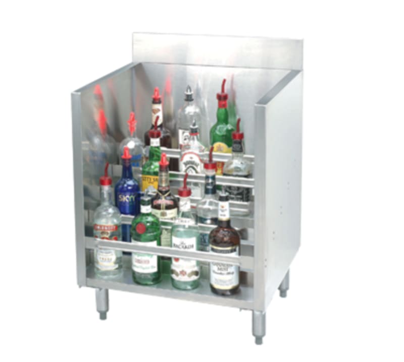 Advance Tabco CRLR-24-X 24" W 5 Steps Stainless Steel with 4" H Backsplash Special Value Liquor Bottle Display Unit