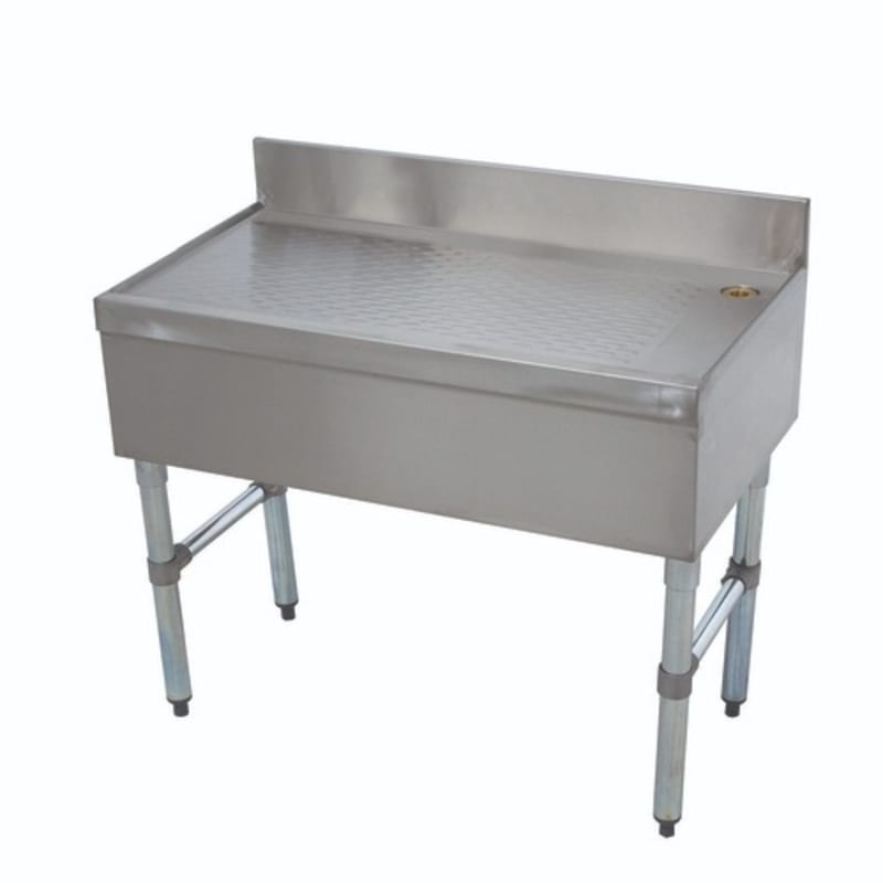 Advance Tabco CRD-2-X 24" W x 21" D Open Base 4" Splash Special Value Underbar Drainboard