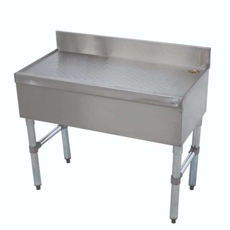 Advance Tabco SLD-12-X 12" W x 18" D Open Base 4" Splash Special Value Bar Type Drainboard