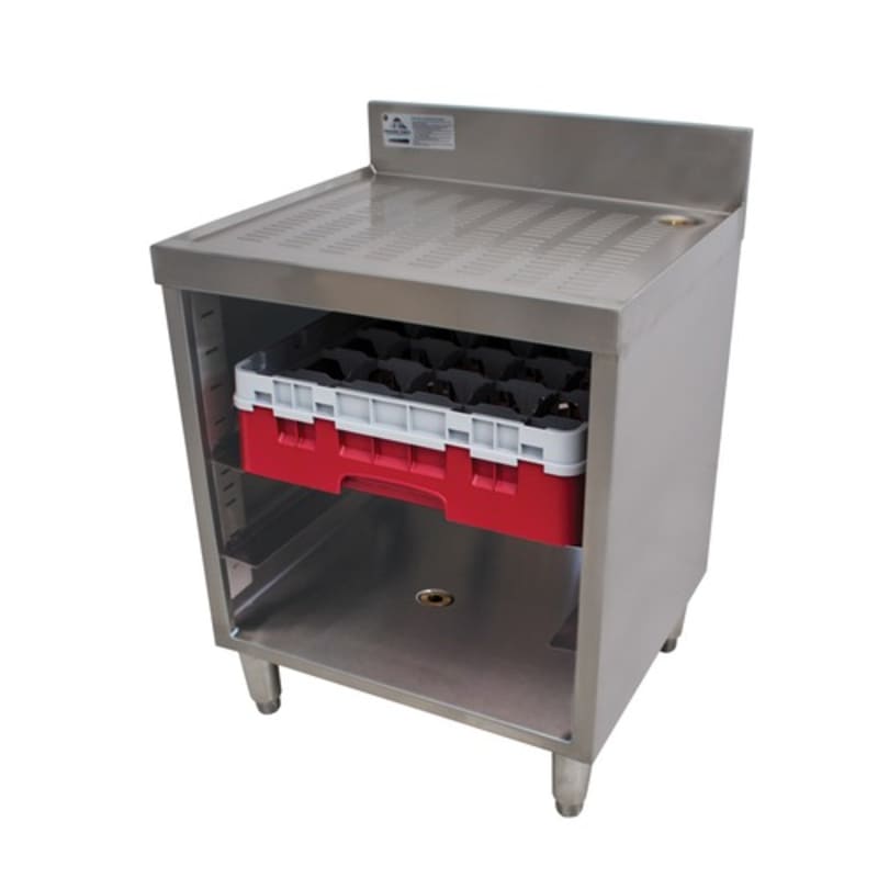 Advance Tabco CRCR-24-CT-X 24" W x 21" D Stainless Steel Drainboard Top Special Value Underbar Basics Closed Glass Rack Cabinet