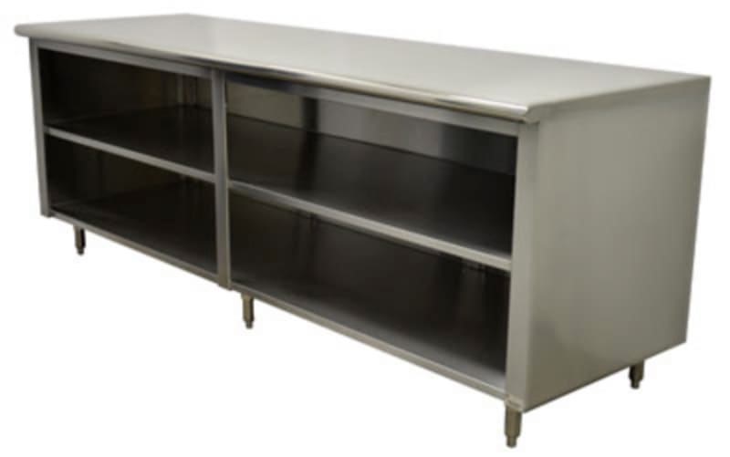 Advance Tabco EEB-SS-248M-X Open Front Cabinet Base Work Table, with Top, and - 960"W x 240"D x 35.50"H
