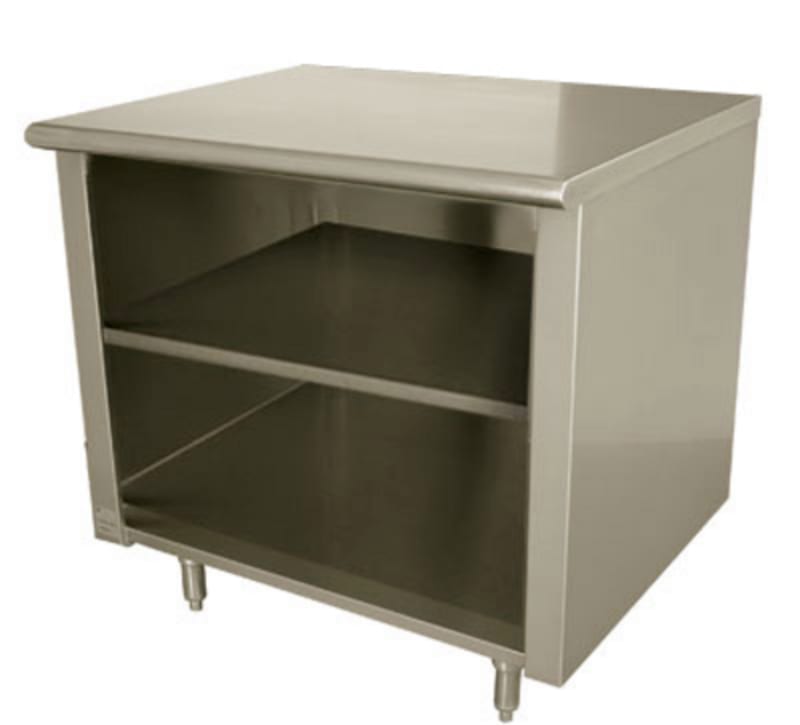 Advance Tabco EEB-SS-304M-X Open Front Cabinet Base Work Table, with Top, and - 480"W x 300"D x 35.50"H