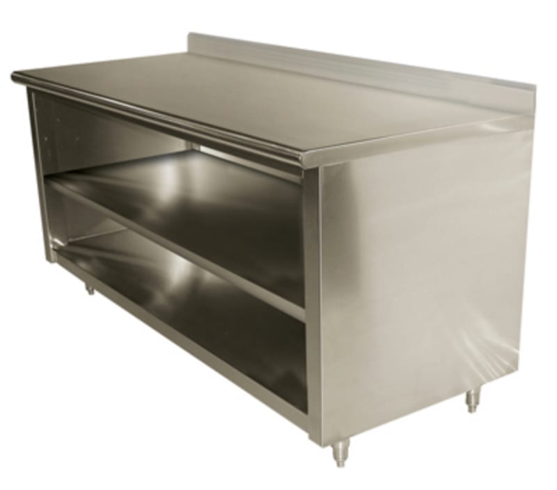 Advance Tabco EEK-SS-245M-X Open Front Cabinet Base Work Table, with Top, and - 600"W x 240"D x 40.50"H