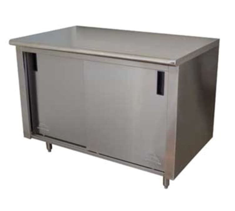 Advance Tabco ECB-SS-307-X Work Table, with Top, Doors and - 840"W x 300"D x 35.50"H