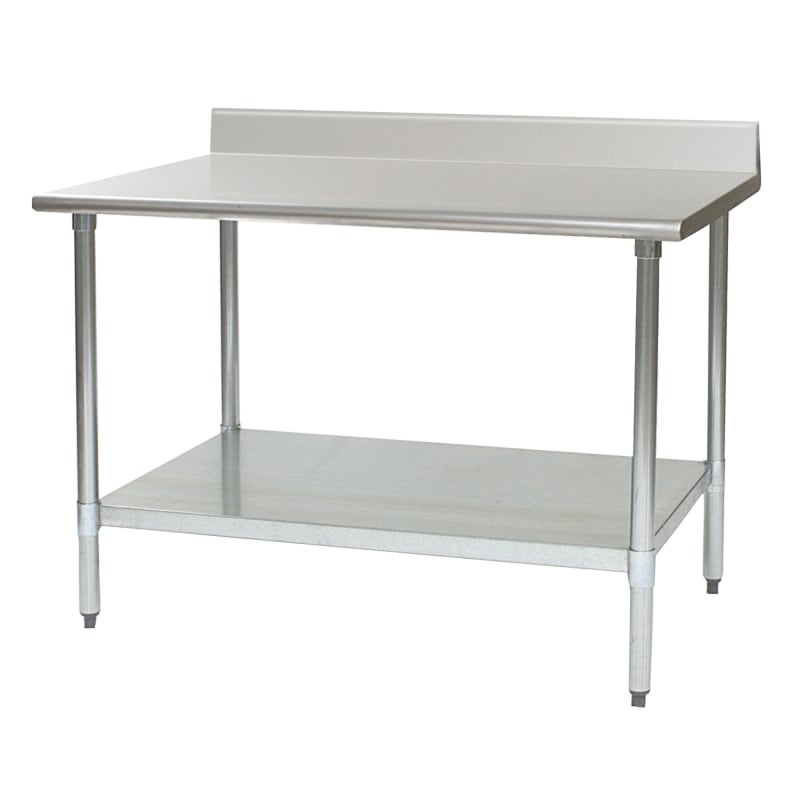 Eagle Group BPT-2448KL KL Series 48" x 24" Stainless Steel Work Table with 4-1/2" Backsplash, Galvanized Steel Legs and Undershelf