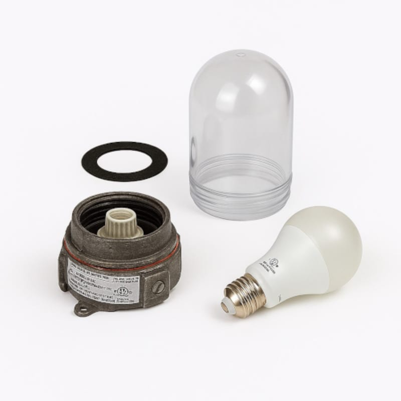 Kason® 11803LEDA26 4000k LED Light Fixture Assembly, Edison Base, 120V/11W