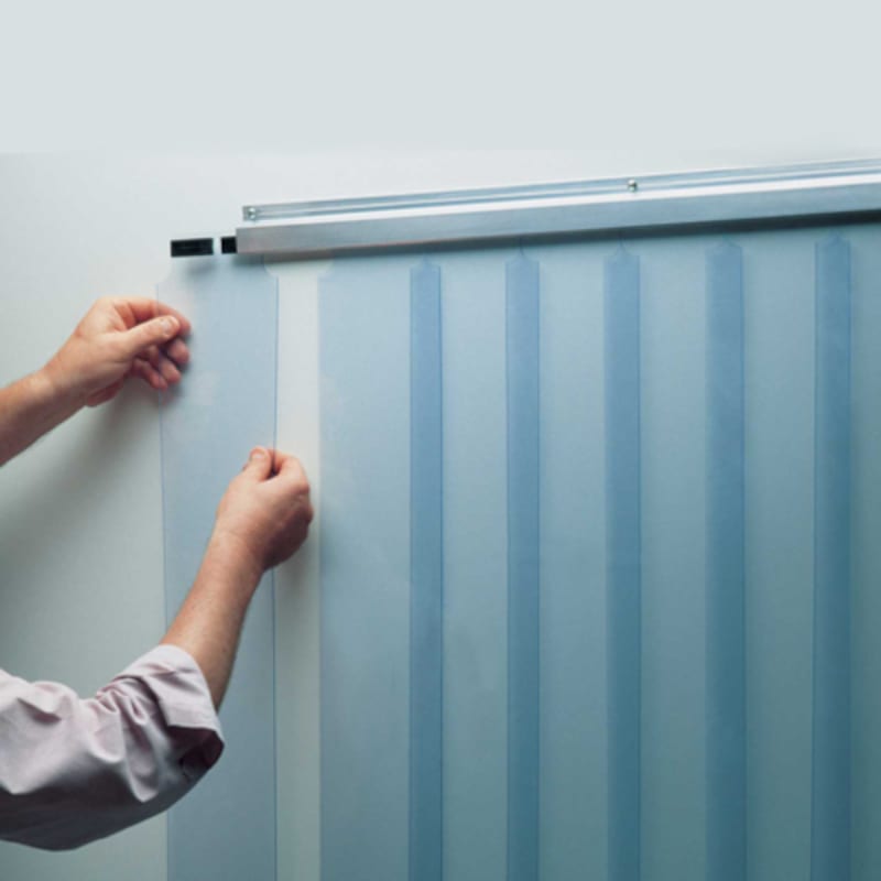 Kason® 401SA6064284SB Easimount® 42" x 84" Walk-In Strip Curtain System, 6" Strips, 50% Overlap, .06" ga.