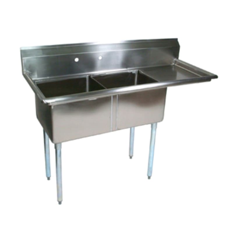 John Boos E2S8-18-12R18-X E-Series Two Compartment Sink with 18" x 18" Bowls