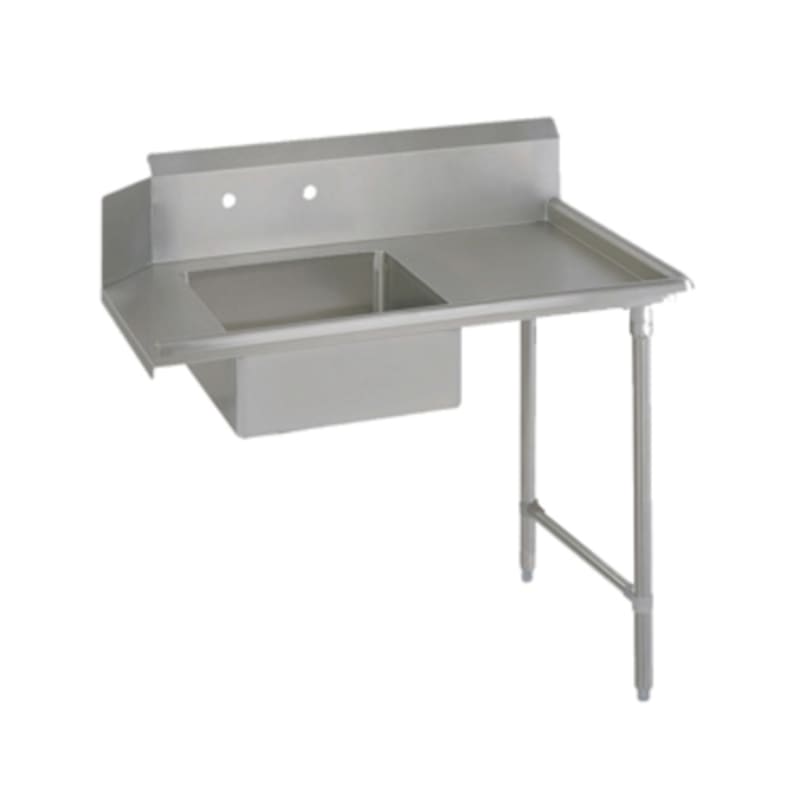 John Boos EDTS8-S30-R48-X 48" x 30" Soiled Dish Table, Right-to-Left, with 20" x 20" Pre-Rinse Sink