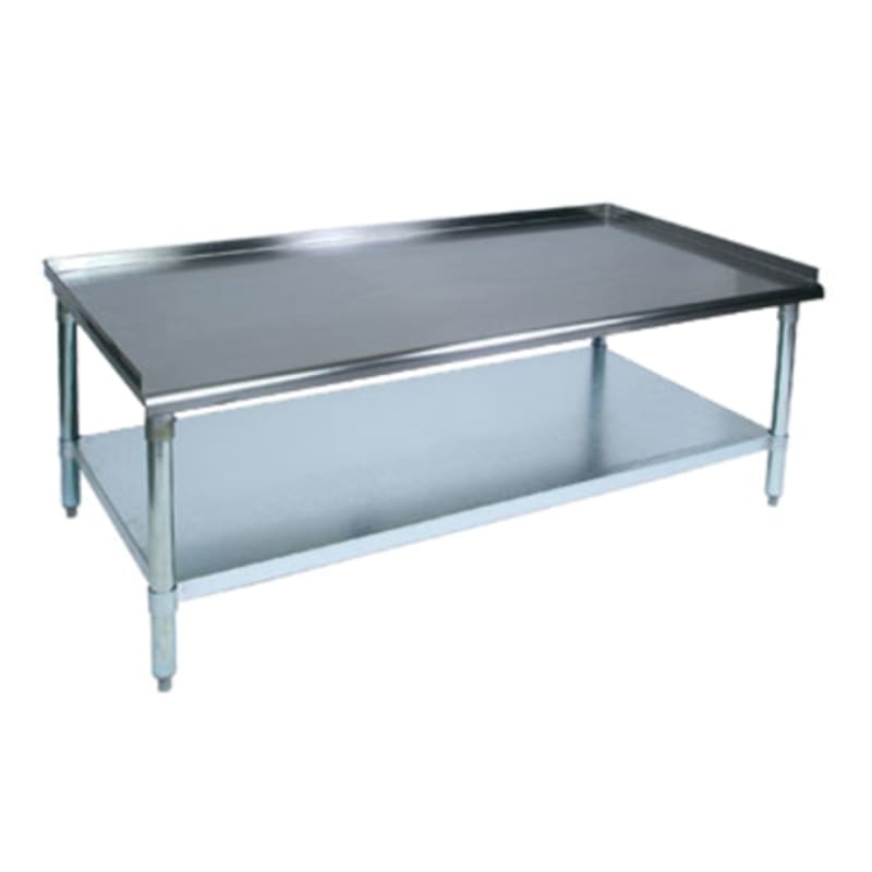 John Boos EES8-3036-X 36" x 30" Equipment Stand with 1-1/2" Back and Side Splashes, Galvanized Steel Legs and Undershelf