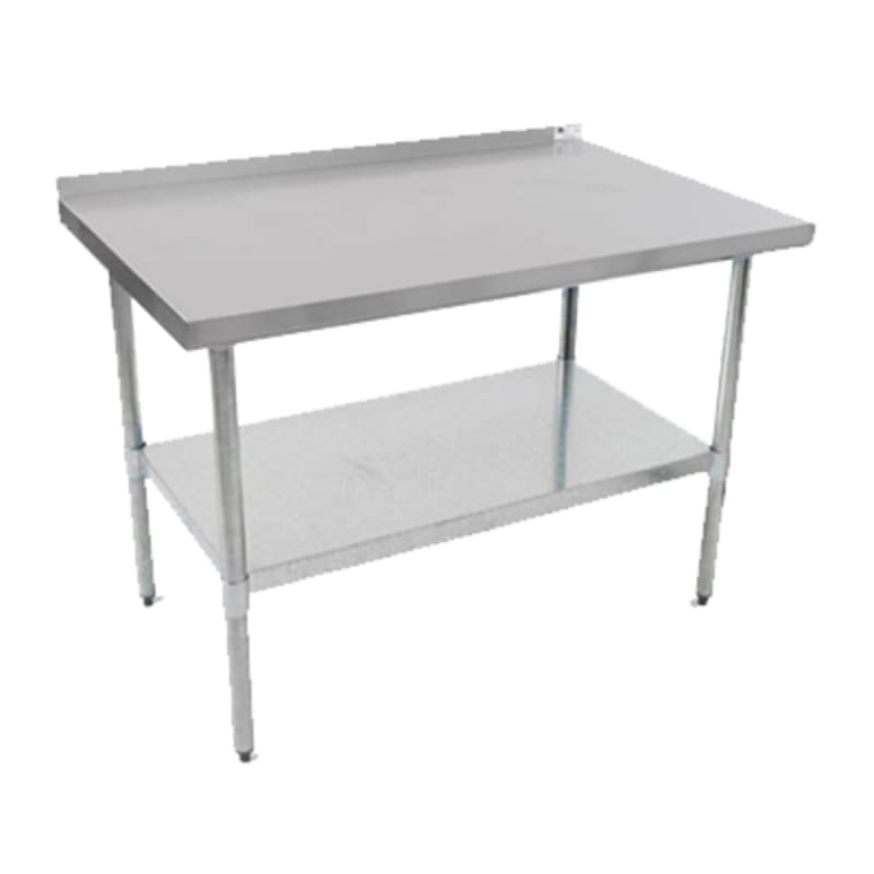 John Boos UFBLG9624-X 96" x 24" Stainless Steel Economy Work Table with Flat Top, Galvanized Steel Legs and Undershelf