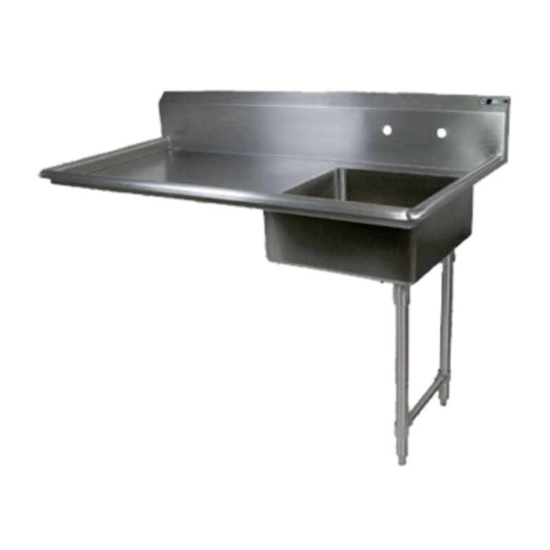 John Boos JDTS-20-50UCR-X 50" x 30" Undercounter Soiled Dish Table, Right-to-Left, with 20" x 20" Pre-Rinse Sink