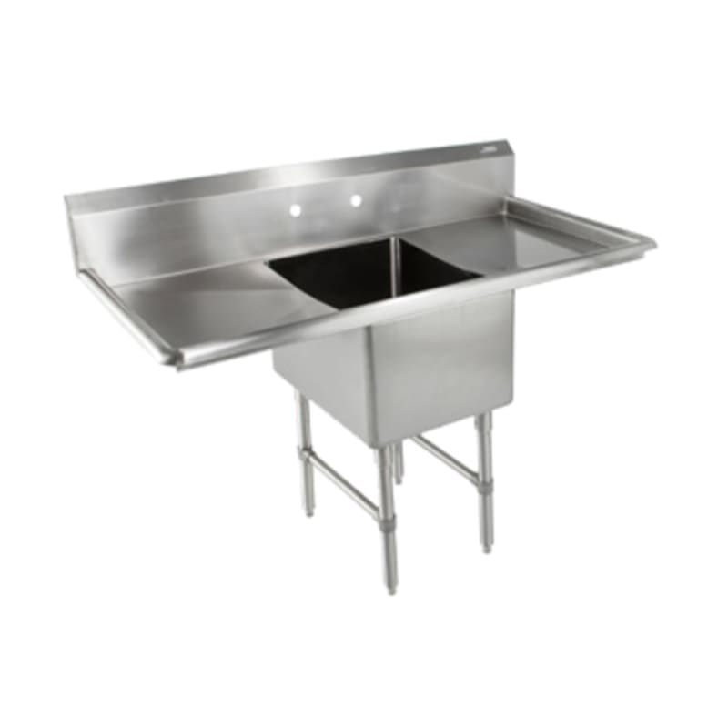John Boos 1B184-2D18-X "B" Series One Compartment Sink, 18" x 18" Bowl, with Dual 18" Drainboards